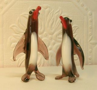 Vintage Blown Glass Penguin Figurines