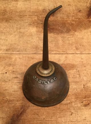 Rare Early Brass Cadillac Oiler Can Auto Gas Service Station Advertising Sign
