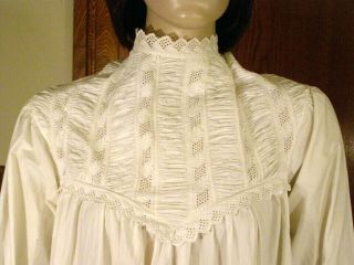 Antique Victorian Edwardian Nightgown Set - Smocking,  Embroidery & Cut Work