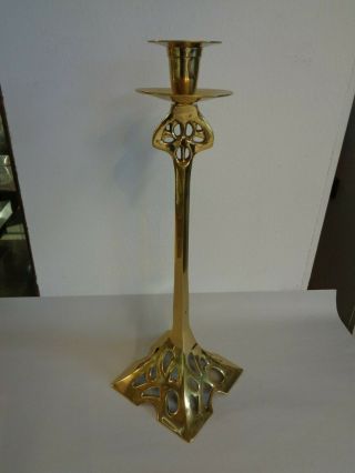 Art Nouveau (style) Brass Candlestick