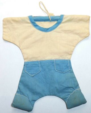 Vintage Handsewn Clothespin Holder Laundry Line Hanger Little Old Shirt Jumpsuit