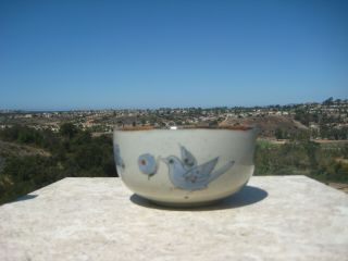 Vintage Ken Edwards Tonala El Palomar Pottery Soup Salad Bowl Blue Birds Mexico