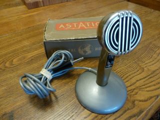 Vintage Astatic 200s Microphone With Stand