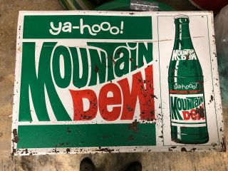 Ya - Hooo Mountain Dew Canadian Sign 1970 Barker 19x27 Crusty