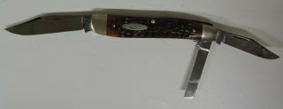 Vtg 1970 Case Xx Usa 10 Dot 6380 Lg Whittler Pocket Knife - Bone - 3 7/8 " Closed