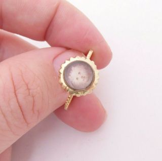 15ct Gold Domed Back Portrait Miniature Of A Dog Ring,  Victorian