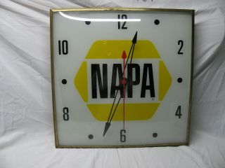 1970s Pam Napa 15 " Square Clock 120 Volt Light And Clock