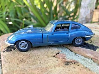 Vintage 1960s Corgi Toys 335 Blue Jaguar E Type 2,  2 Coupe Diecast Car 1/43