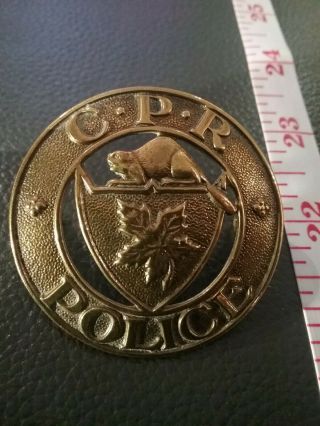 Vintage Obsolete Canadian Pacific Railway Cpr Police Badge