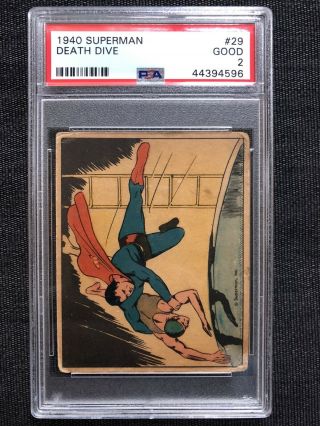 1940 Superman Gum Inc.  Card - 29 Psa 2 Great Colors