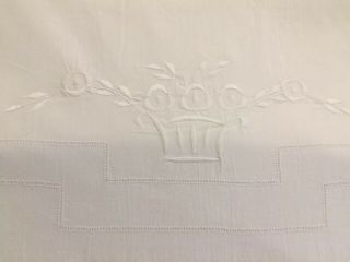 Exquisite Vintage French Pure Linen Sheet,  Hand Embroidered