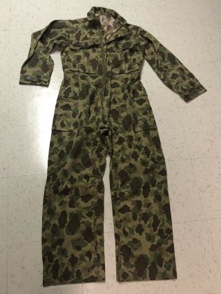 Rare Vintage Ww2 Army Usmc Duck Hunter Marine Suit Coverall Military Clothes