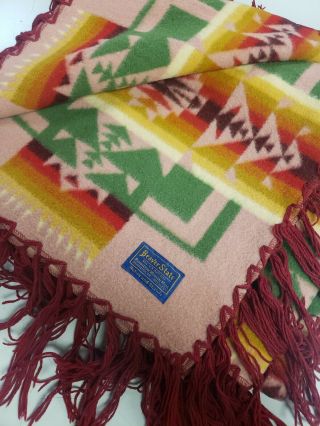 Pendleton " Beaver State " Wool Blanket/shawl 62 " X 68 " Southwest Pattern