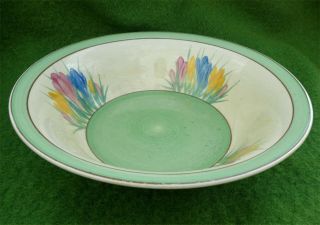 Very Attractive Art Deco Crocus Pattern Bowl By Clarice Cliff