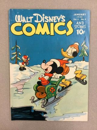 Walt Disney Comics And Stories 52,  F (6.  0),  1945 Dell Comics,  V 5 4,  Sharp