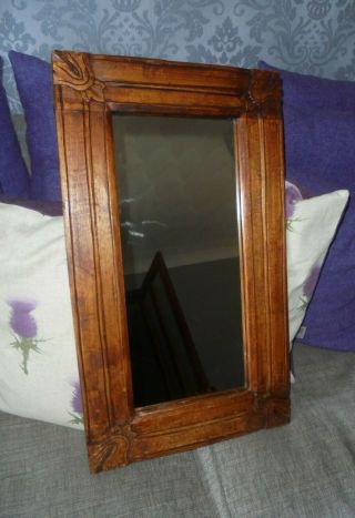 Vintage Mirror Arts And Crafts Hand Made Rustic Wooden