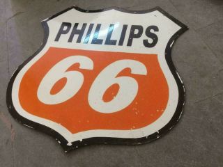 Porcelain Phillips 66 Enamel Sign 30 Inches Double Sided