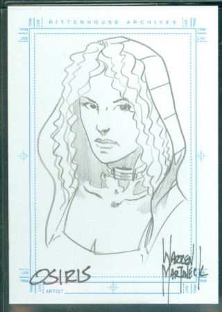 Stargate Sg - 1 Season 5 Osiris Sketch Card By Warren Martineck