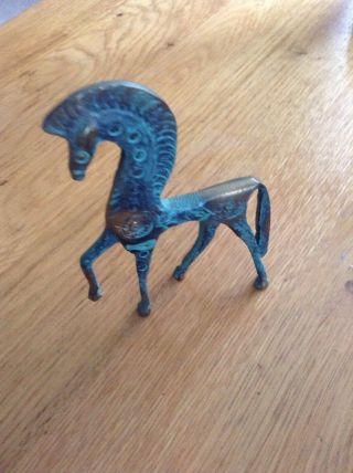 Vintage Mid Century Brass Etruscan Horse Frederick Weinberg Modernist Style