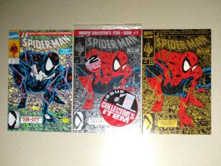 Spider - Man 1 Torment Gold & Silver Variant & Spiderman 13 (3 Comics) 1990