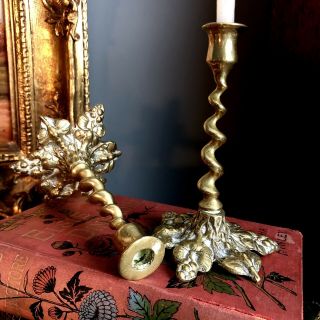 Stunning Art Nouveau Brass Candlesticks H13cm W7.  5cm