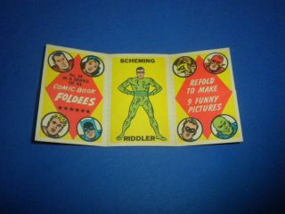 Comic Book Foldees 34 Dc Heroes 1966 Topps U.  S.  A.  Batman/the Riddler