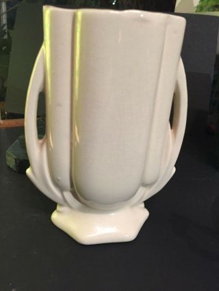 Art Deco Vase In White Ceramic 5 1/2 X 4 "