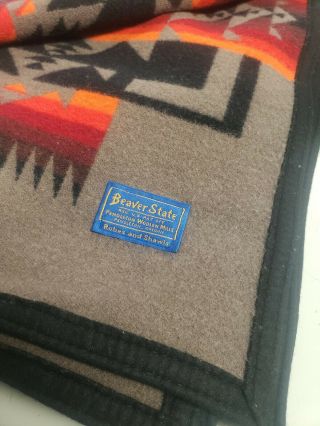 Pendleton Beaver State Wool Blanket 64 " X 80 "