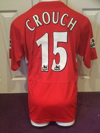 Liverpool Match Worn Issue Player Shirt Vintage Peter Crouch Signed England 2