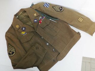 Ww2 Us Army Eto Combat Medic 7th Infantry 3d Infantry Division T - Sgt Ike Tunic