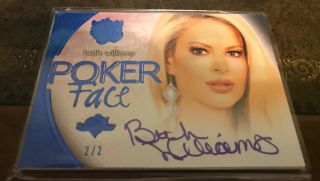 2015 Benchwarmer Beth Williams Blue Foil Sin City Poker Face Auto 2/2