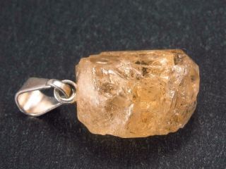 Pendant - Imperial Topaz Crystal W/ Ss From Brazil - 0.  8 "