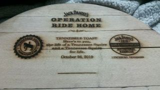 Jack Daniels Operation Ride Home Tennessee Squire 2019 Barrel Head Top