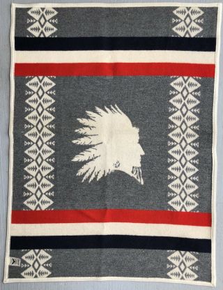 Pendleton Beaver State Indian Cheif Blanket 43 1/2” X 32 1/2”