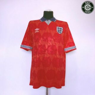 GASCOIGNE 19 England Vintage Umbro Away Football Shirt Italia 90 1990/93 (L) 2