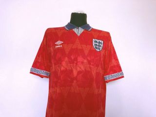 GASCOIGNE 19 England Vintage Umbro Away Football Shirt Italia 90 1990/93 (L) 3