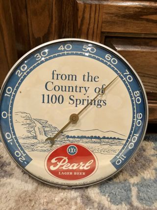 Pearl Beer Glass Thermometer Sign Texas