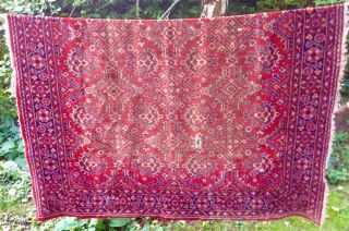 Vintage Rug Carpet Material - Fabric Kilim Persian Upholstery Wool Red Antique
