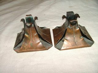 Vtg/antique Hammered Copper Arts And Crafts Craftsman Candle Sticks/holder Set