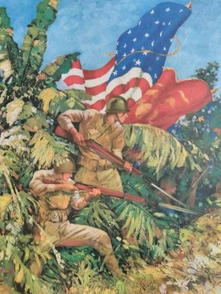 AUTHENTIC WORLD WAR II POSTER: Let ' s Go Get ' Em.  U.  S.  Marines. 2