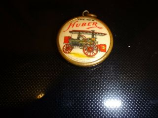 Huber 1904 Steam Tractor Obverse Huber Thrasher Marion Ohio Celluloid Watch Fob