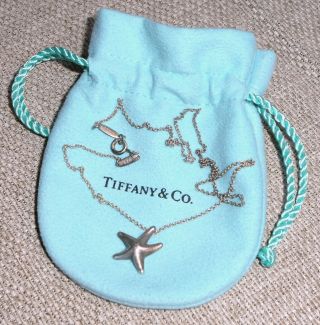 Vintage Necklace Starfish Pendant Sterling Silver Tiffany & Co Elsa Peretti 418w