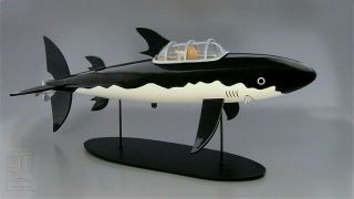 Tintin The Shark Submarine Big Figurine Statue Le Of 7000 Extremely Rare