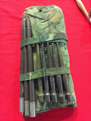 Vietnam Usmc 1953 Mitchell Shelter Half With Poles And Pegs