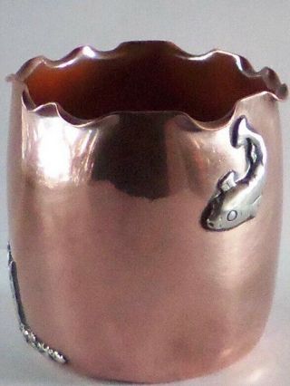 Gorham Mixed Metal Toothpick Vase American Æsthetic Movement Metalwork Fish