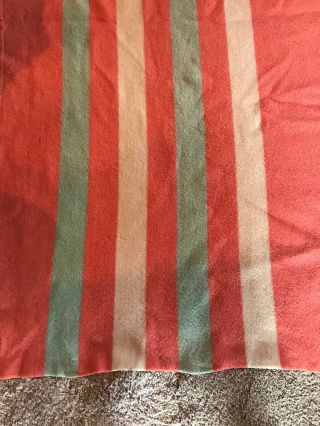 Vintage Baron Woolen Mills Rising Sun Striped Wool Blanket
