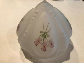 Hand Painted Vintage Glass Floral Ceiling Light Fixture Shade Globe 6 " X 8 "
