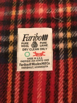 Nwt Faribo Faribault Woolen Mill Co.  Blanket Throw Red Black Plaid 50 X 60