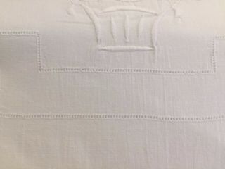 Exquisite Vintage French Pure Linen Sheet,  Hand Embroidered & Monogrammed. 2