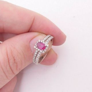 18ct Gold Ruby Diamond Ring,  Art Deco Design